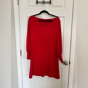 Ann Taylor Red Long Sleeve Dress